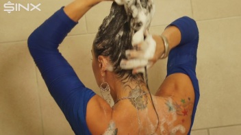 Fully Clothed Brunette Lathers Up In The Shower Screencap 27 on www.sinx.com