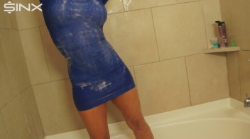 Fully Clothed Brunette Lathers Up In The Shower Screencap 41 on www.sinx.com