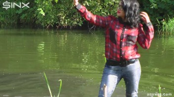 Mysterious Poser Falls Into The River - Cam 1 Screencap 7 on www.sinx.com