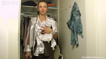 Big Tittied Brunette's Clothes Shredding Saga - Cam 2 Screencap 49 on www.sinx.com