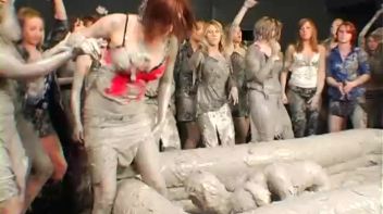Two Dozen Babes Cheer On The Mud Fight Screencap 51 on www.sinx.com