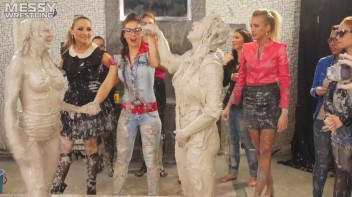 Messy Wrestling: Tattooed Beauty, Ripped Clothes & Lots Of Mud Covered Booby & Booty! Screencap 96 on www.sinx.com