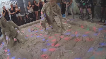 Messy Wrestling: Tattooed Beauty, Ripped Clothes & Lots Of Mud Covered Booby & Booty! Screencap 57 on www.sinx.com