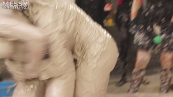 Messy Wrestling: Tattooed Beauty, Ripped Clothes & Lots Of Mud Covered Booby & Booty! Screencap 79 on www.sinx.com