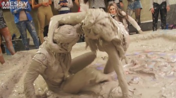 Messy Wrestling: Tattooed Beauty, Ripped Clothes & Lots Of Mud Covered Booby & Booty! Screencap 83 on www.sinx.com