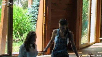 Twins Enjoy A Fully Clothed Splash In The Pool Screencap 16 on www.sinx.com