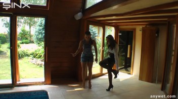 Twins Enjoy A Fully Clothed Splash In The Pool Screencap 4 on www.sinx.com