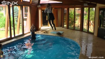 Twins Enjoy A Fully Clothed Splash In The Pool Screencap 68 on www.sinx.com