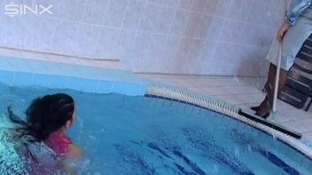 Bitchy Boss Pushes Cleaner Into Pool Screencap 19 on www.sinx.com