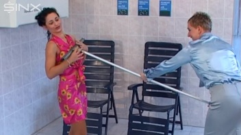 Bitchy Boss Pushes Cleaner Into Pool Screencap 24 on www.sinx.com