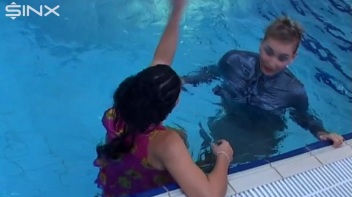 Bitchy Boss Pushes Cleaner Into Pool Screencap 55 on www.sinx.com