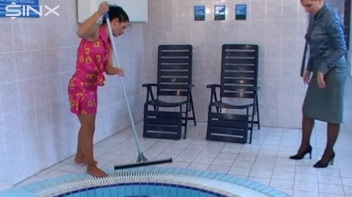 Bitchy Boss Pushes Cleaner Into Pool Screencap 69 on www.sinx.com
