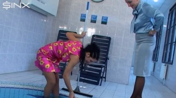 Bitchy Boss Pushes Cleaner Into Pool Screencap 11 on www.sinx.com