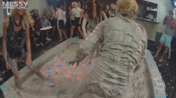 Messy Wrestling: Shiny Babes Brawl Hard In The Mud - Topless Take-Down!! Screencap 9 on www.sinx.com