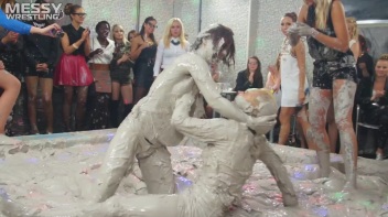 Messy Wrestling: Shiny Babes Brawl Hard In The Mud - Topless Take-Down!! Screencap 19 on www.sinx.com