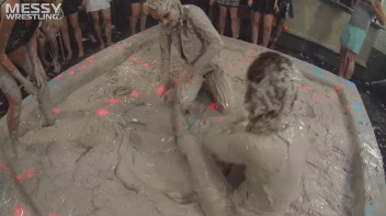 Messy Wrestling: Shiny Babes Brawl Hard In The Mud - Topless Take-Down!! Screencap 24 on www.sinx.com