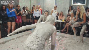 Messy Wrestling: Shiny Babes Brawl Hard In The Mud - Topless Take-Down!! Screencap 43 on www.sinx.com