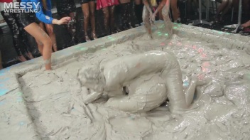Messy Wrestling: Shiny Babes Brawl Hard In The Mud - Topless Take-Down!! Screencap 44 on www.sinx.com