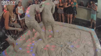 Messy Wrestling: Shiny Babes Brawl Hard In The Mud - Topless Take-Down!! Screencap 45 on www.sinx.com