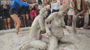 Messy Wrestling: Shiny Babes Brawl Hard In The Mud - Topless Take-Down!! Screencap 47 on www.sinx.com