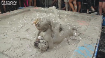 Messy Wrestling: Shiny Babes Brawl Hard In The Mud - Topless Take-Down!! Screencap 54 on www.sinx.com