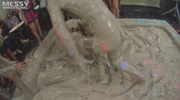Messy Wrestling: Shiny Babes Brawl Hard In The Mud - Topless Take-Down!! Screencap 64 on www.sinx.com