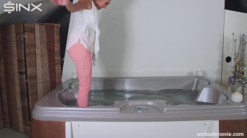 Playful Brunette's Solo Hot Tub Fun Screencap 14 on www.sinx.com
