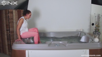 Playful Brunette's Solo Hot Tub Fun Screencap 19 on www.sinx.com
