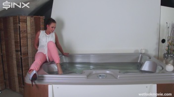 Playful Brunette's Solo Hot Tub Fun Screencap 2 on www.sinx.com