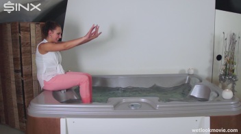 Playful Brunette's Solo Hot Tub Fun Screencap 20 on www.sinx.com