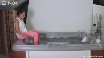 Playful Brunette's Solo Hot Tub Fun Screencap 21 on www.sinx.com