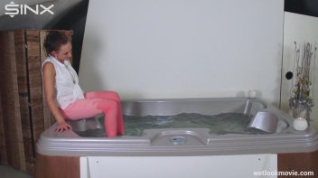 Playful Brunette's Solo Hot Tub Fun Screencap 25 on www.sinx.com