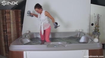 Playful Brunette's Solo Hot Tub Fun Screencap 31 on www.sinx.com