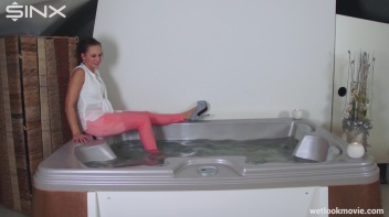 Playful Brunette's Solo Hot Tub Fun Screencap 33 on www.sinx.com