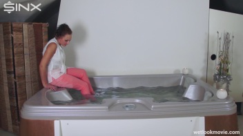 Playful Brunette's Solo Hot Tub Fun Screencap 34 on www.sinx.com