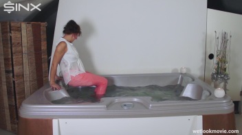 Playful Brunette's Solo Hot Tub Fun Screencap 37 on www.sinx.com