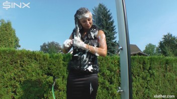 Clothed Hair Washing In Outdoor Shower Screencap 18 on www.sinx.com