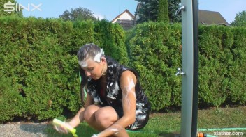 Clothed Hair Washing In Outdoor Shower Screencap 19 on www.sinx.com