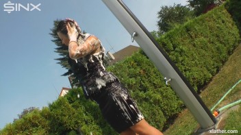 Clothed Hair Washing In Outdoor Shower Screencap 37 on www.sinx.com