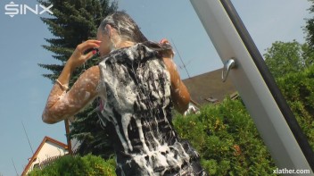 Clothed Hair Washing In Outdoor Shower Screencap 39 on www.sinx.com
