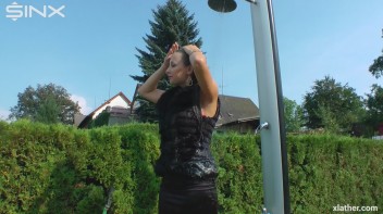 Clothed Hair Washing In Outdoor Shower Screencap 8 on www.sinx.com