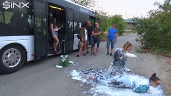 Bitchy Europeans Get Drenched In Milk Outside Screencap 37 on www.sinx.com