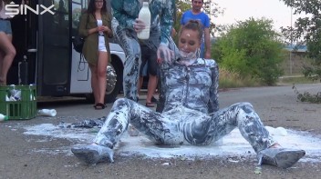 Bitchy Europeans Get Drenched In Milk Outside Screencap 40 on www.sinx.com