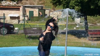 Raven Haired Hottie Soaks Herself At Waterpark Screencap 22 on www.sinx.com