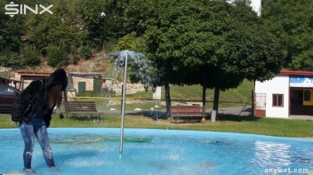 Raven Haired Hottie Soaks Herself At Waterpark Screencap 6 on www.sinx.com