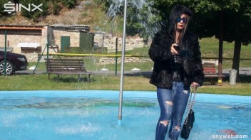 Raven Haired Hottie Soaks Herself At Waterpark Screencap 12 on www.sinx.com