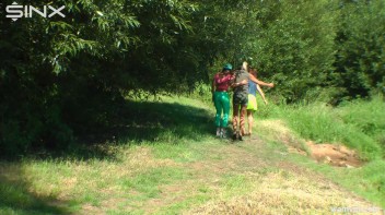 Three luscious ladies get soaked exercising in a river Screencap 13 on www.sinx.com