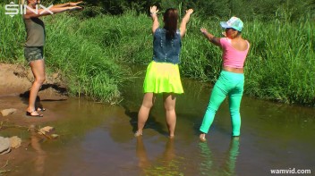 Three luscious ladies get soaked exercising in a river Screencap 20 on www.sinx.com