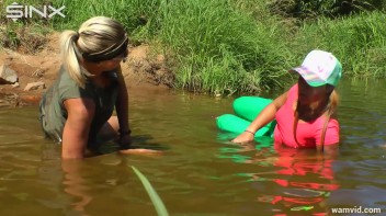 Three luscious ladies get soaked exercising in a river Screencap 68 on www.sinx.com