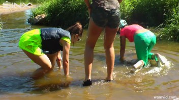 Three luscious ladies get soaked exercising in a river Screencap 78 on www.sinx.com